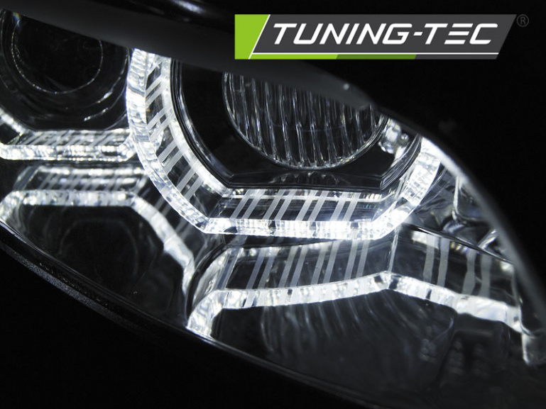 3D Xenon LED Tagfahrlicht Angel Eyes Scheinwerfer für BMW 3er Coupe/Cabrio E92/E93 06-10 chrom